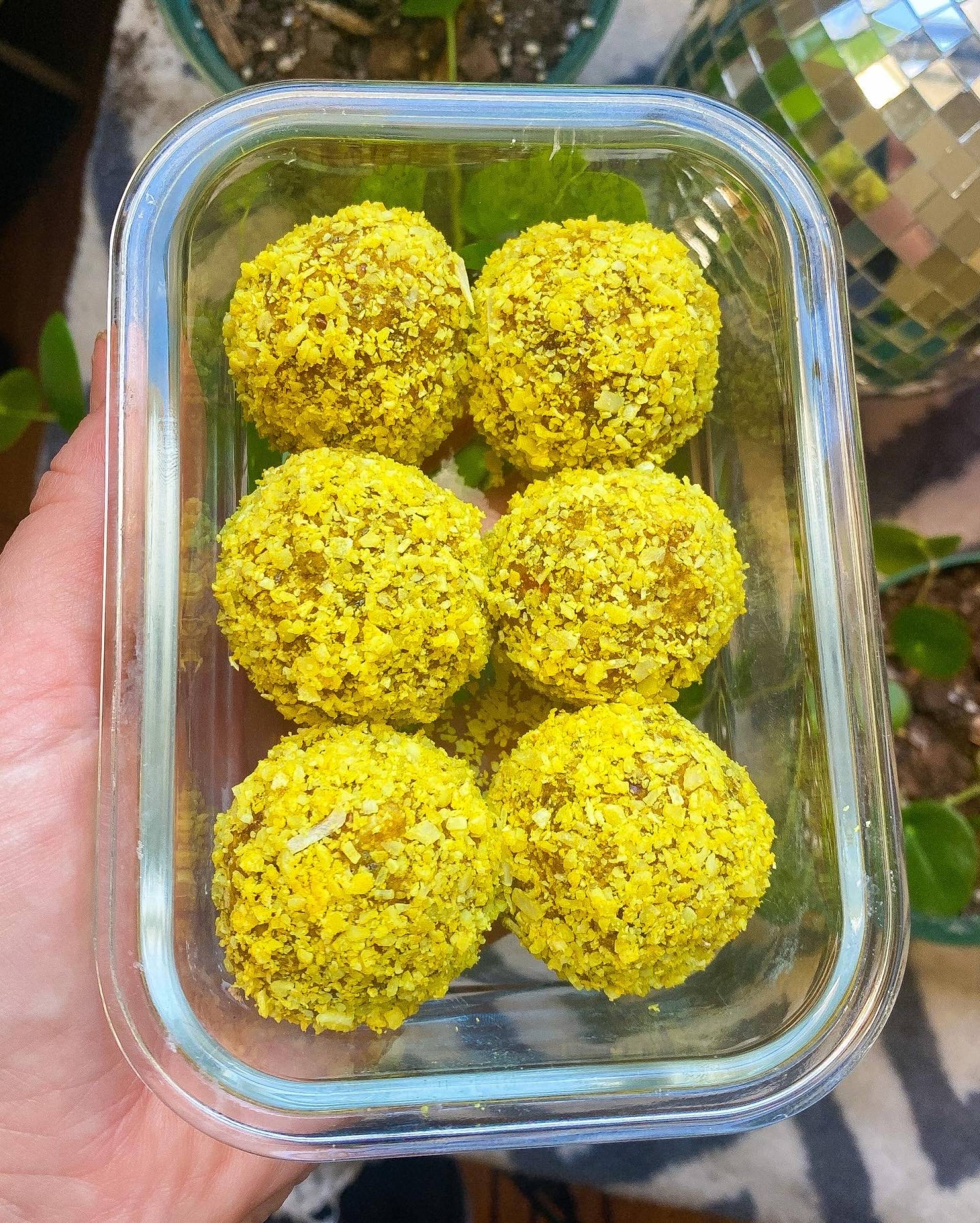 Citrus Turmeric Coconut Protein Balls