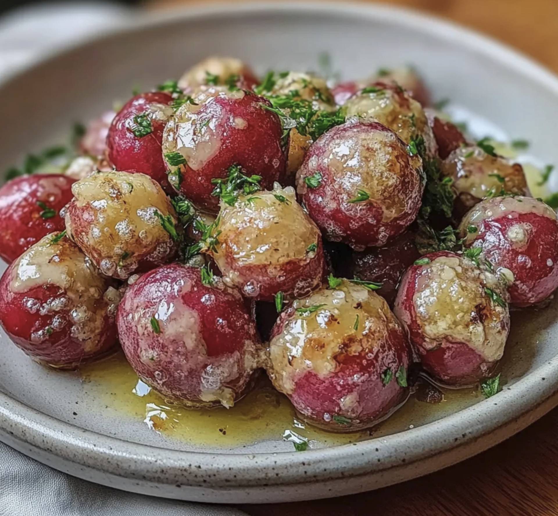 Garlic Butter Roasted Radishes