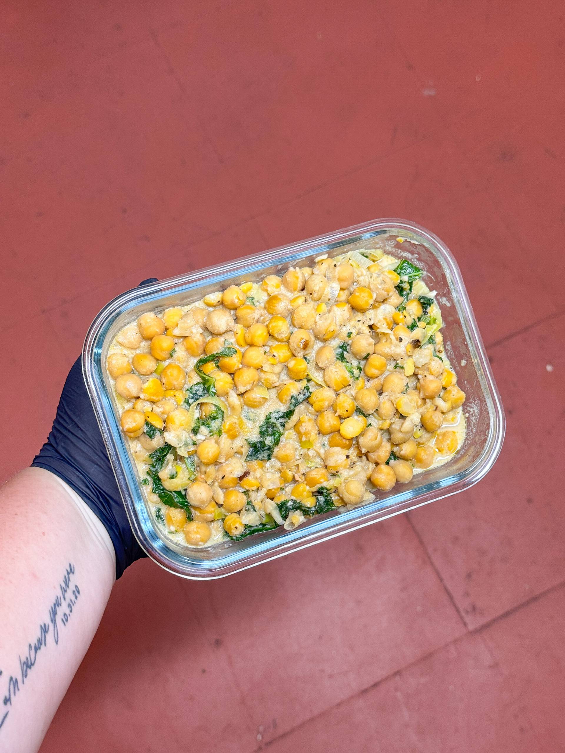 (VG) Creamy Leek & Garlic Chickpeas & Kale