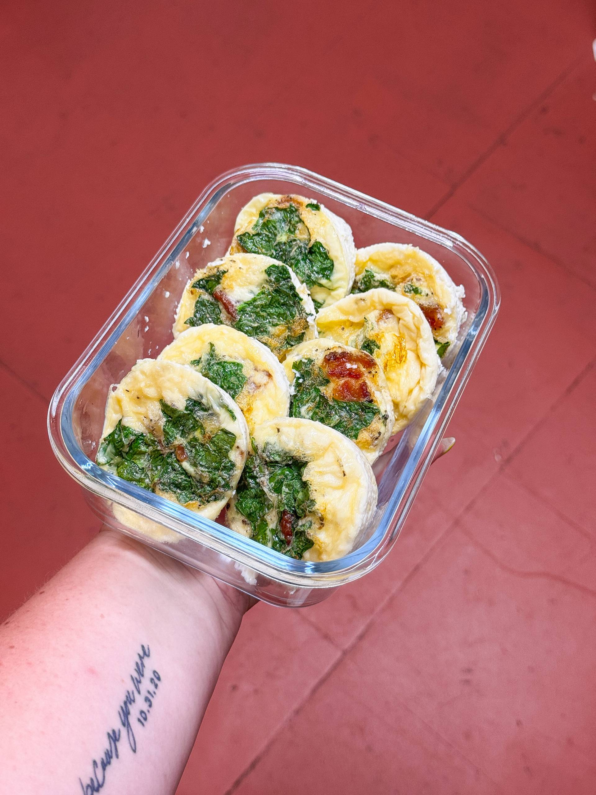 Spinach & Bacon Egg White Bites